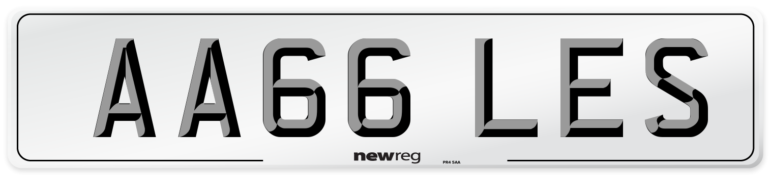 AA66 LES Number Plate from New Reg
